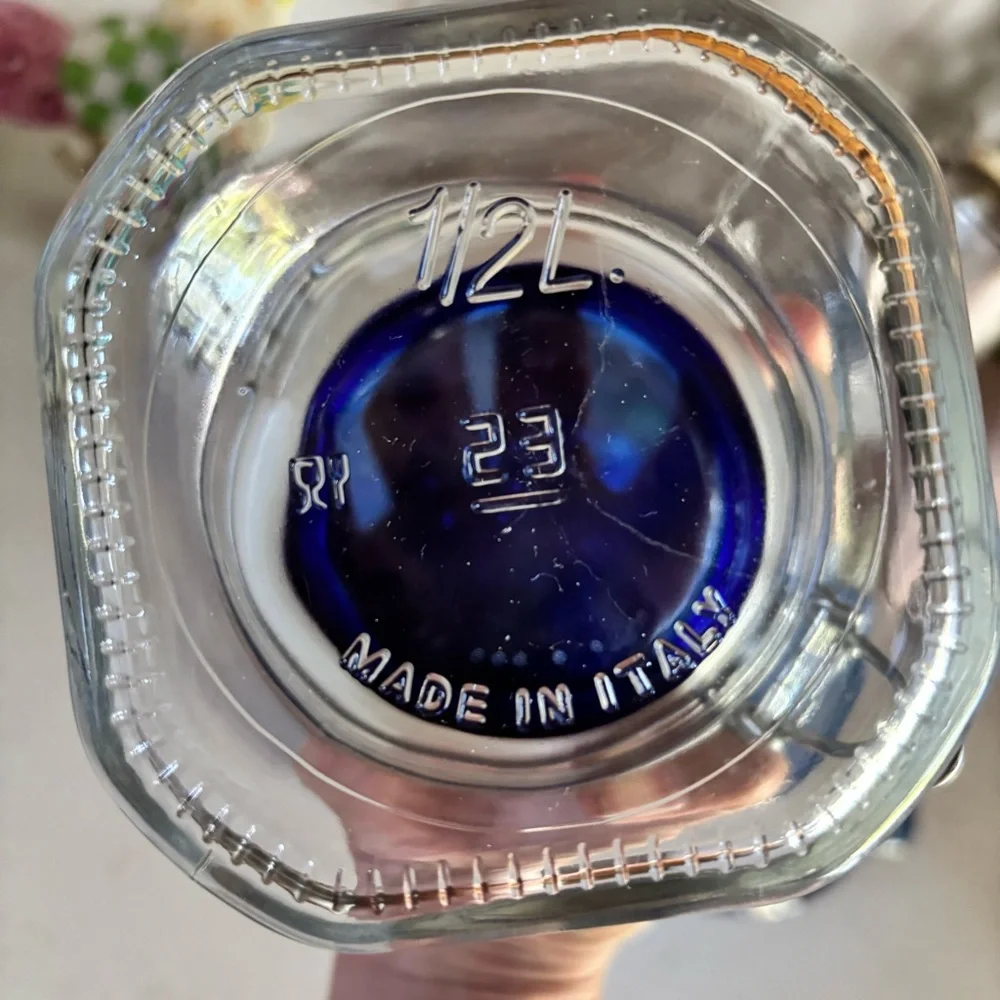 Vintage BORMIOLI ROCCO FIDO Cobalt Blue Glass Lid Jar